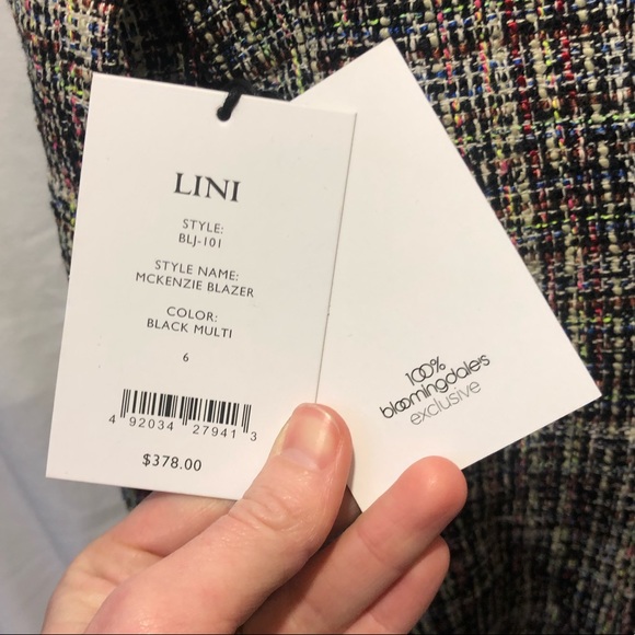 NWT Bloomingdale’s LINI Colorful Tweed Double Breasted Blazer - Picture 8 of 8